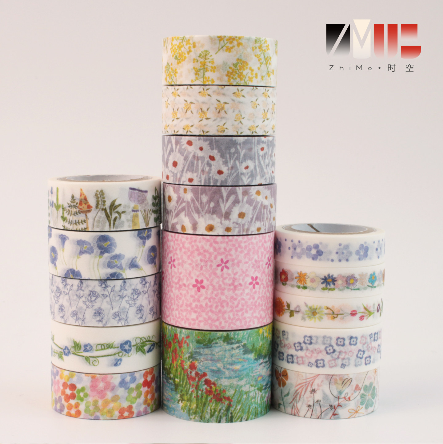现货纸陌时空花卉和风系列基础款纸胶带定做整卷盐系手账韩系