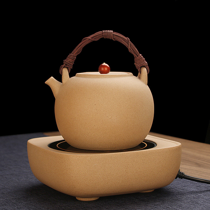 新中式藤编陶壶煮茶壶煮水壶明火陶瓷烧水壶泡茶静音麦饭石电陶炉