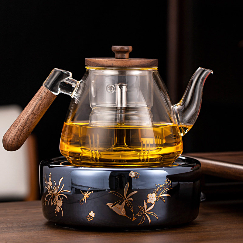 耐高温玻璃蒸煮一体茶壶套装