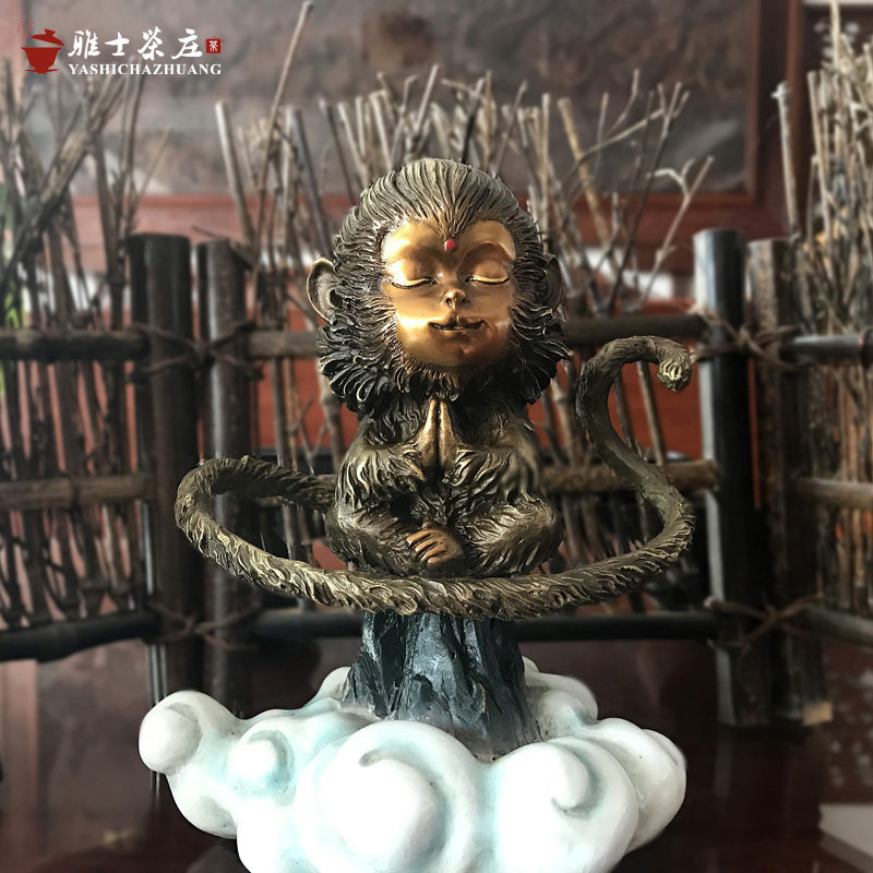纯铜手工雕刻禅意风摆件