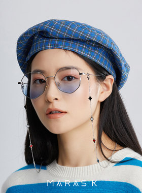 眼镜链挂链轻奢大牌不怕水不怕汗金属防滑四叶草幸运草复古玫瑰金