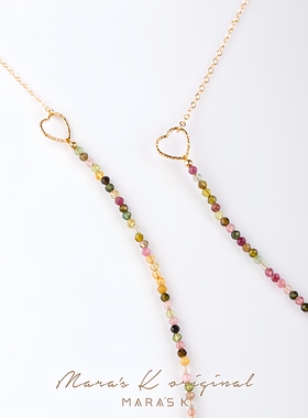 原创眼镜链女挂脖天然碧玺明星同款14K注金口罩耳机防丢多功能链