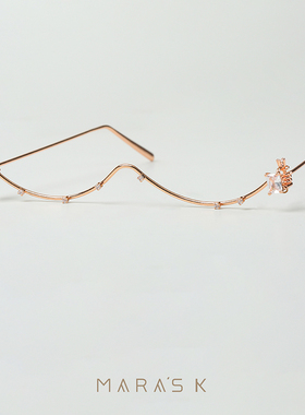 个性漫画半框眼镜女韩版氛围眼镜不规则网红同款装饰眼睛素颜神器