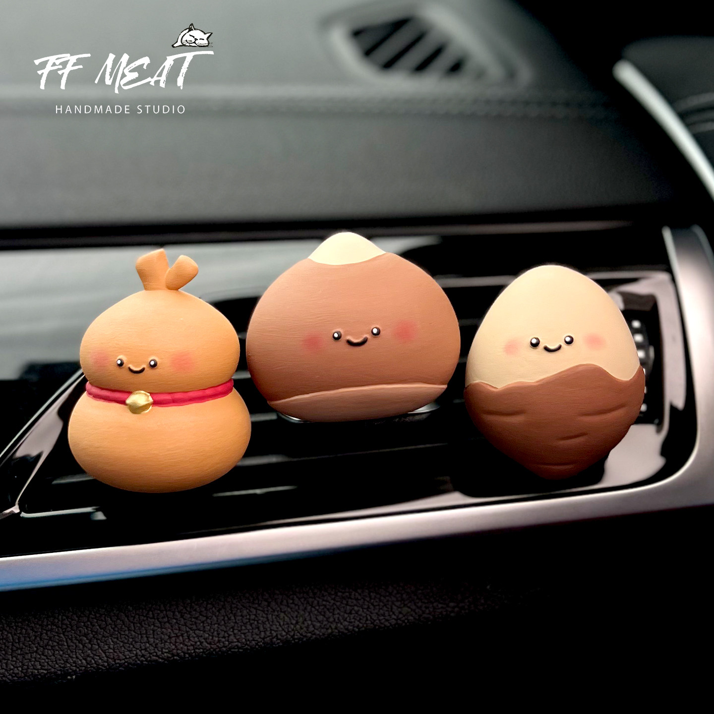 车载香薰冬季可爱栗子红薯葫芦宝宝手绘扩香石汽车中控出风口装饰