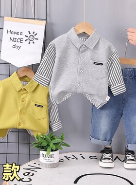 一两岁男童春秋装0男孩小孩子两件3套装4儿童5春天衣服1宝宝2潮