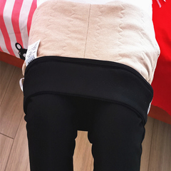 妃米亚裤子女外穿打底裤加绒加厚冬季羊毛驼绒裤黑色保暖棉裤8088