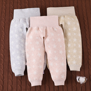 打底薄棉裤 宝宝裤 护肚男女儿童夹棉保暖裤 婴儿高腰裤 子秋冬保暖裤