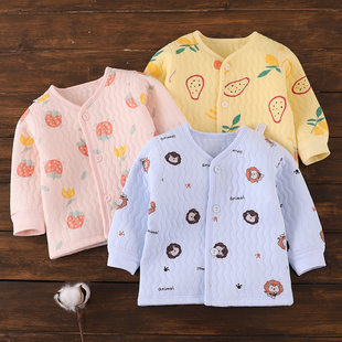 打底内衣外穿开衫 宝宝夹棉保暖上衣婴幼儿春秋款 棉袄男女儿童冬季