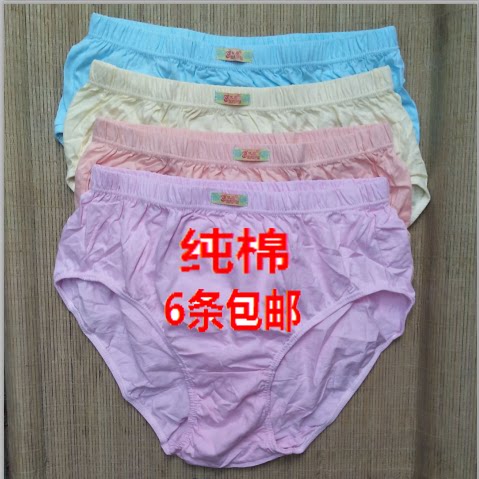 女纯棉内裤三角底裤中老年妈妈大码胖子肥婆内裤胖奶裤头6条包邮