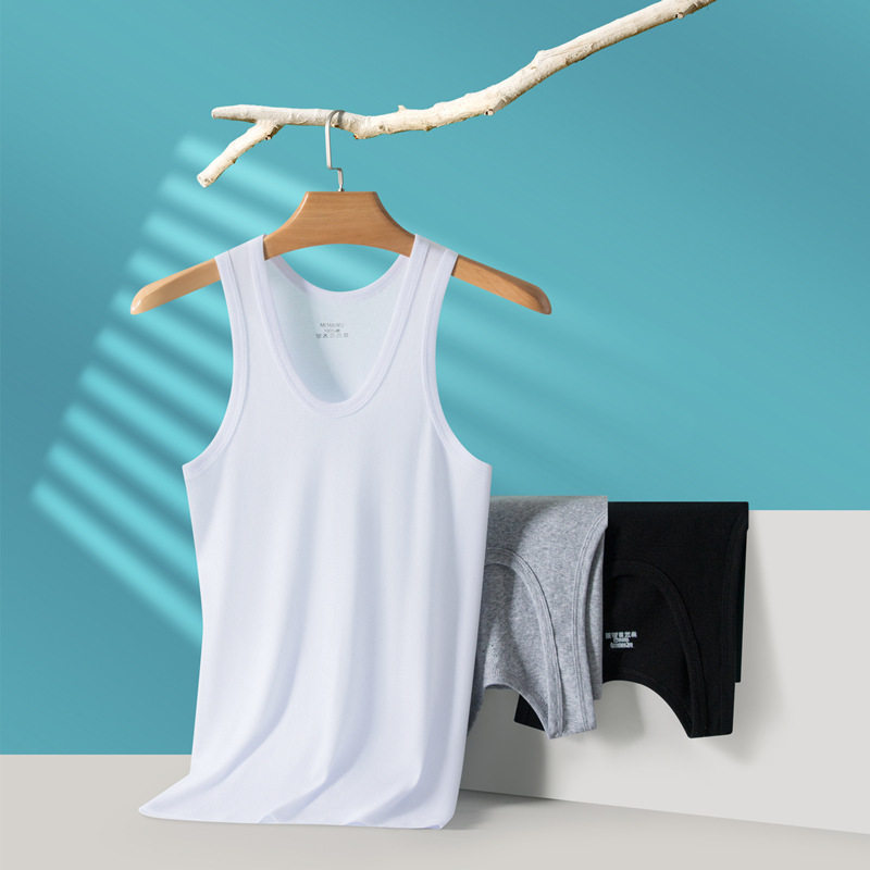 男士背心2026男款内穿纯棉春夏季健身白色运动全棉打底老汗衫男式