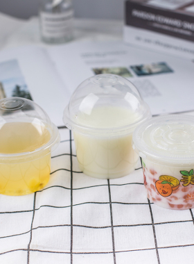 一次性塑料杯250ml果冻布丁杯汤杯冰粉小碗龟苓膏双皮奶300ml带盖