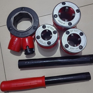 手动套丝机板牙管子绞板镀锌钢管铁管塑料管开牙机套丝管道工具