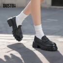 大东乐福鞋24秋季新款时尚休闲优雅中跟套脚圆头小皮鞋24Q1128