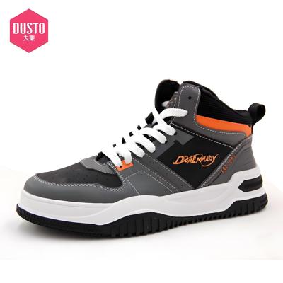 大东休闲鞋男24冬季新款时尚平底中跟圆头系带男鞋24D1130