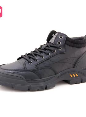 大东马丁靴男鞋24冬季韩版圆头系带户外靴中跟短靴男鞋24D6132