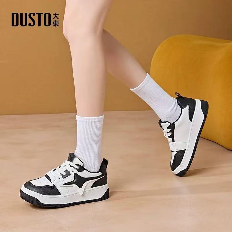 时尚板鞋中跟平底拼色系带