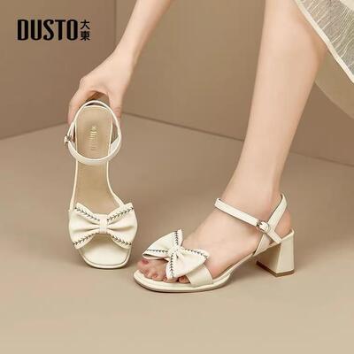 2024夏季新款中空高跟一字带凉鞋