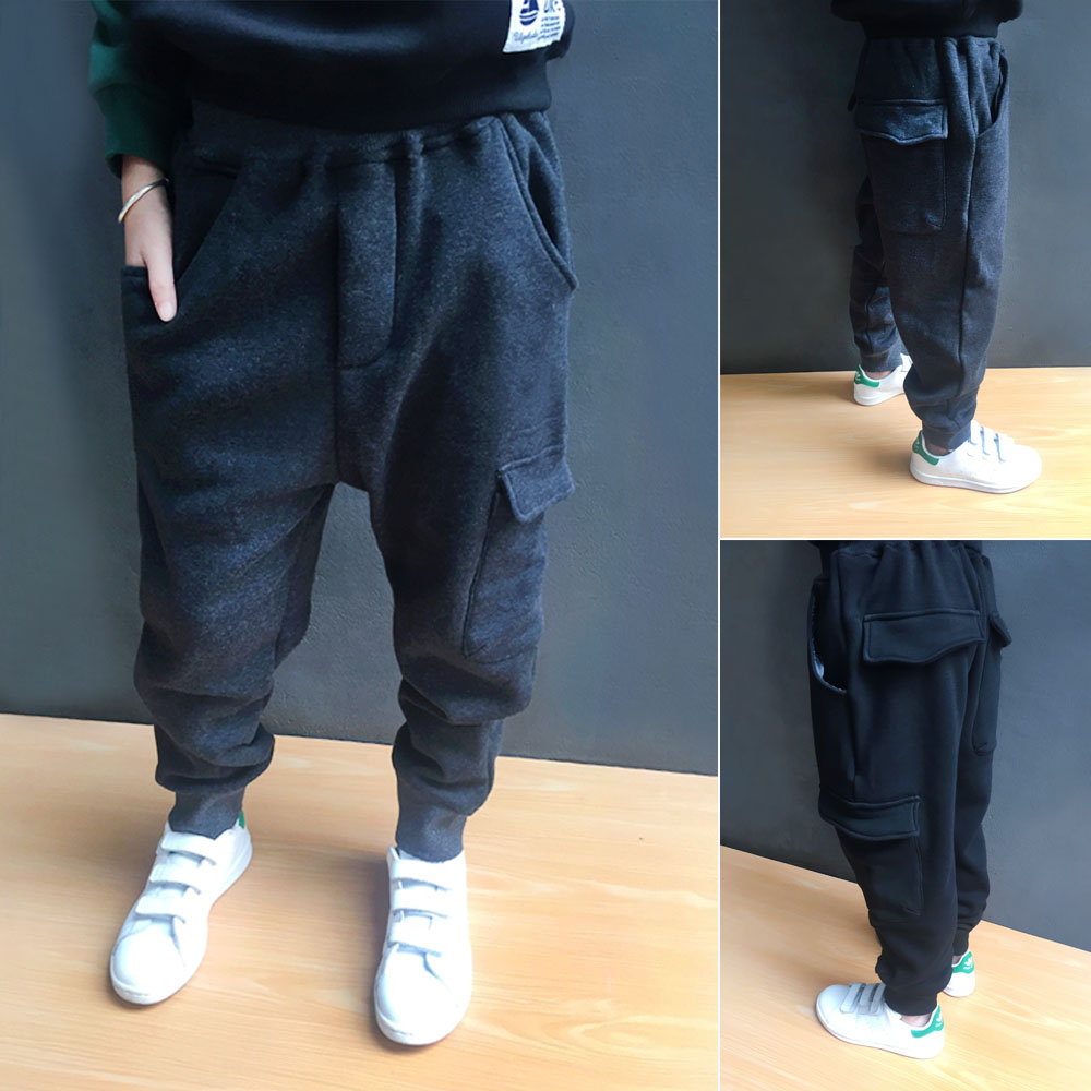 卫裤薄绒男童运动宽松加肥