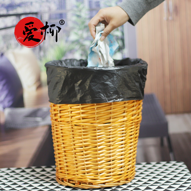 垃圾篓编织天然柳藤编织圆形方形