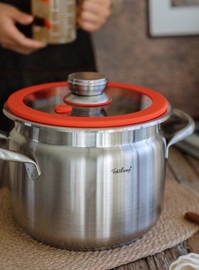 德国FOSSLANG18-10不锈钢汤锅微压锅316多功能炖煲锅电磁燃气通用
