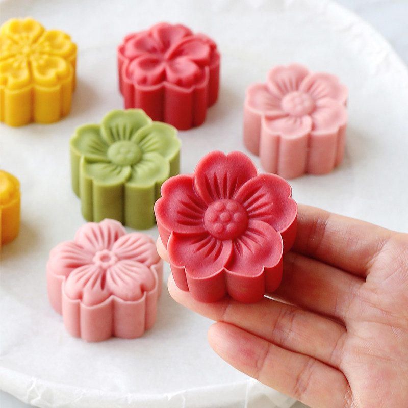 AMAGOUR春日花朵30克 50克玫瑰雏菊绿豆糕点冰皮点心立体烘焙手压