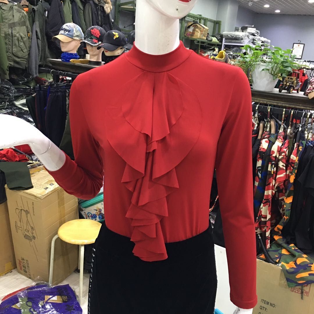 吉特巴春秋新款长袖连体波浪衫广场舞拉丁舞瑜伽服修身演出舞蹈服