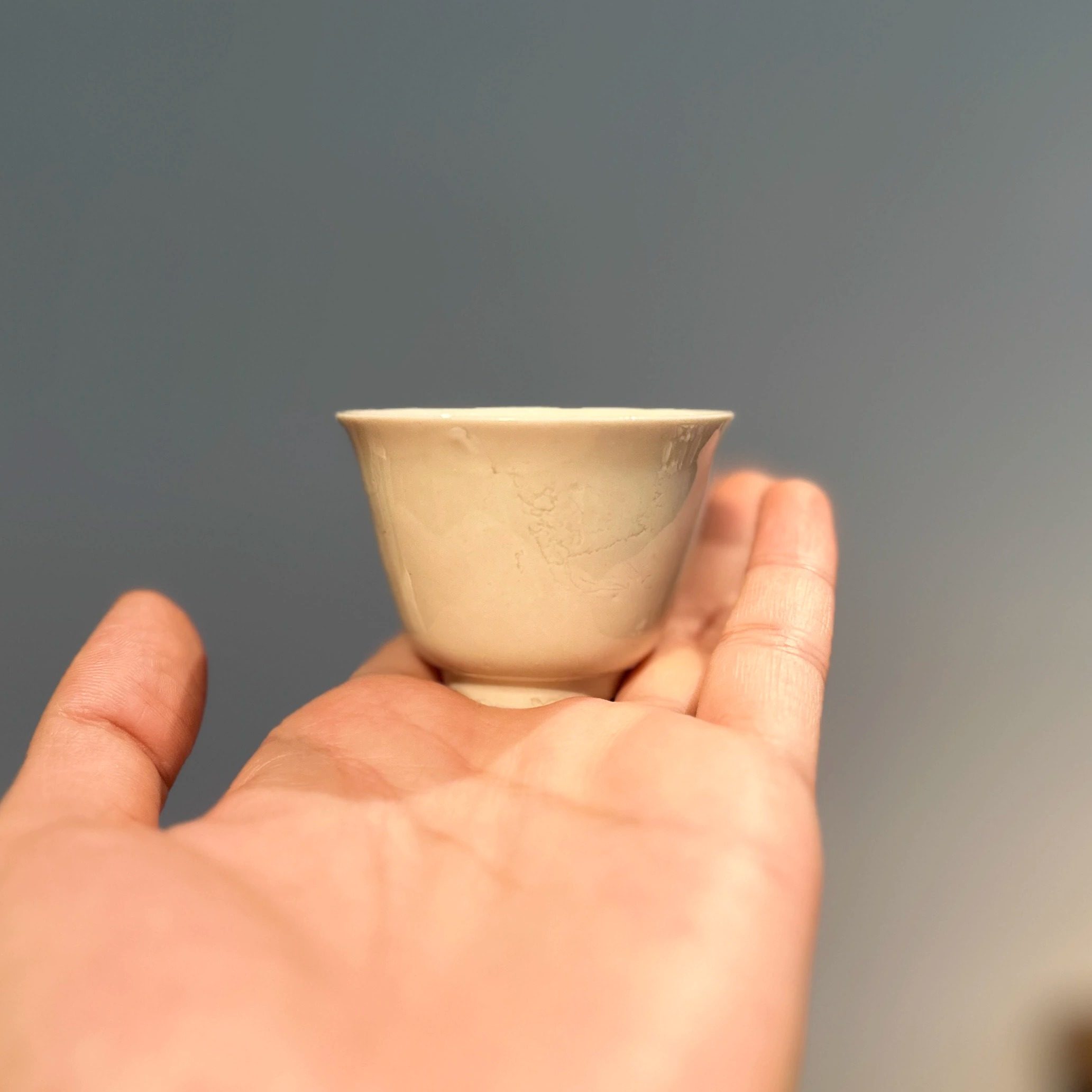 早期原矿高岭土德化白瓷 经典铃铛杯工夫茶杯 老工艺暖白色品茗杯