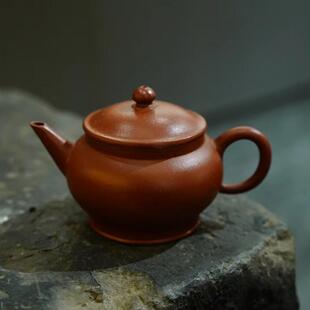 80年代台湾定制紫砂高灯壶 原矿老朱泥柏原诗句款 工夫茶小品105c