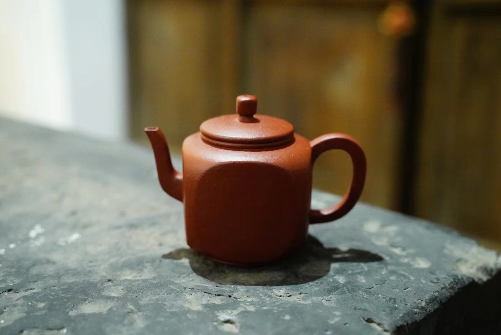 90年新款茶道具台订紫砂一善藏老茶壶粗砂大红袍泥料四方宫灯200c