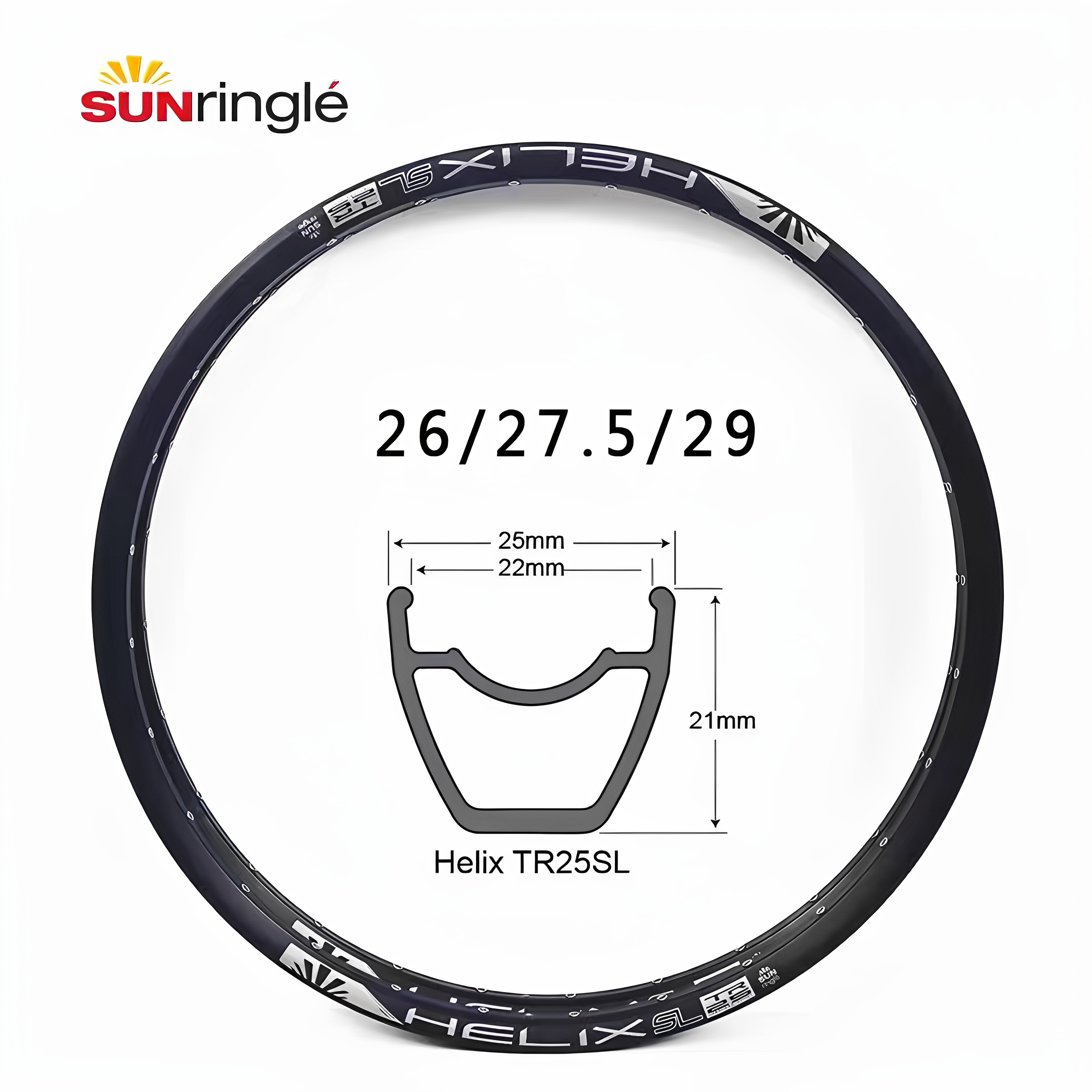 Sunringle Helix TR25 SL 26/27.5/29 düymlük velosiped çənbəri