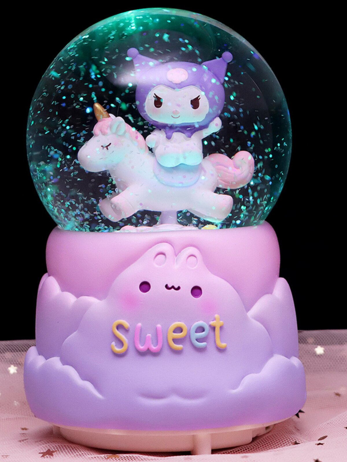 KUROME 수정 구슬 뮤직 박스 뮤직 박스 어린 소녀 여자 친구 소녀 공주를위한 어린이 생일 선물