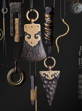 非鱼之家个性吊坠毛衣链黑檀木配搭铜复古饰品项链原创设计男女款