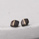 非鱼之家手工镶铜黑檀木女生耳钉不规则切面耳饰个性 创意复古饰品