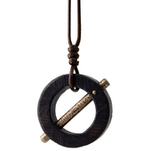 挂饰 简约创意个性 原创设计手工复古项链潮人饰品 黑檀木吊坠男