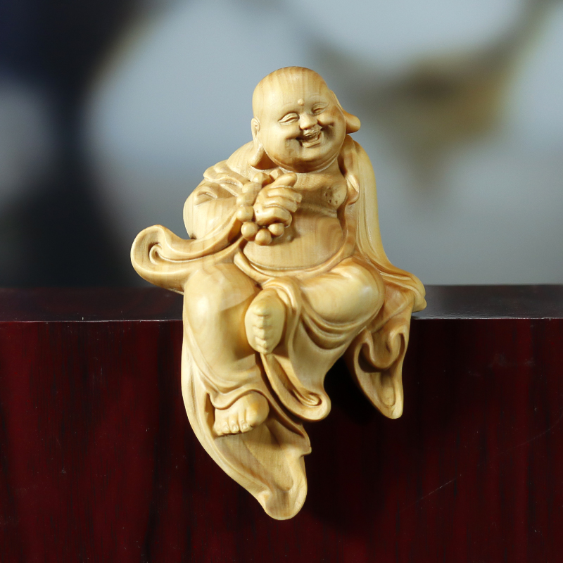 黄杨木雕弥勒佛摆件招财手把件