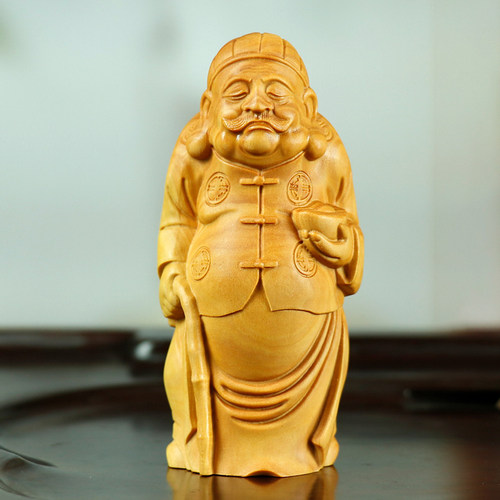 黄杨木雕地主爷财主手把件摆件