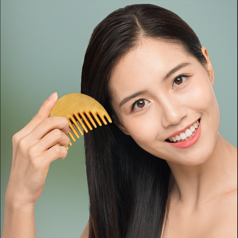 黄杨木头皮防静电宽齿乳腺经络梳