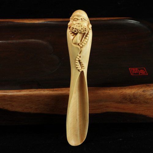 黄杨木雕创意中式家用手把件长柄