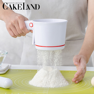 面粉筛日本进口cakeland手持筛网家用烘焙过滤网半自动超细筛子