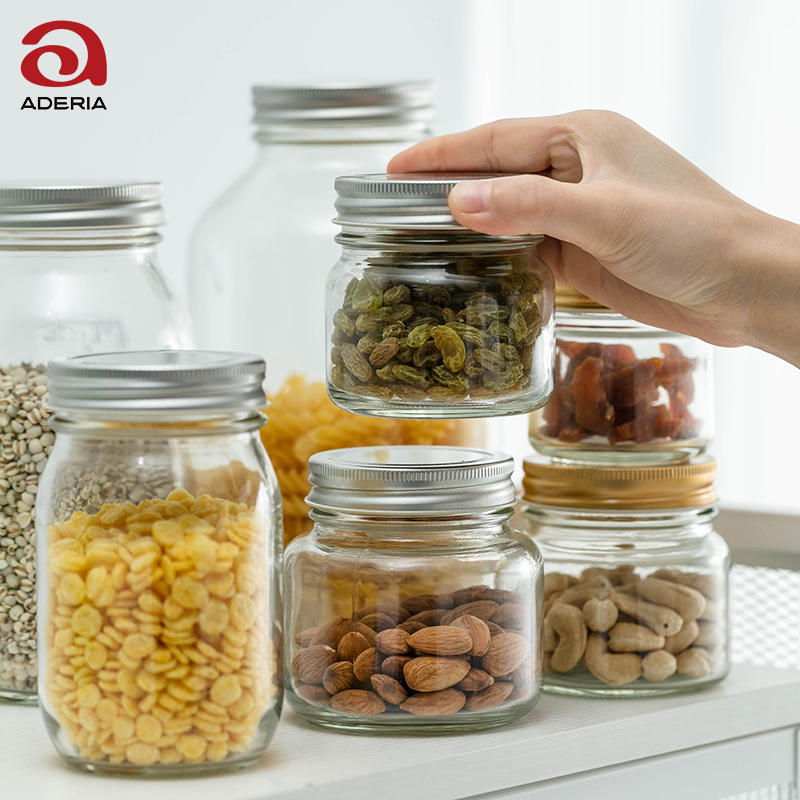 日本进口密封罐五谷杂粮收纳盒厨房腌菜罐蜂蜜果酱糖果储存玻璃瓶