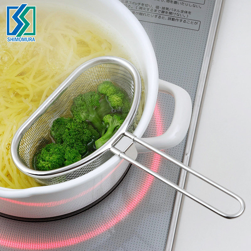 漏勺日本进口下村捞面勺厨房304不锈钢油炸过滤网沥油火锅漏网