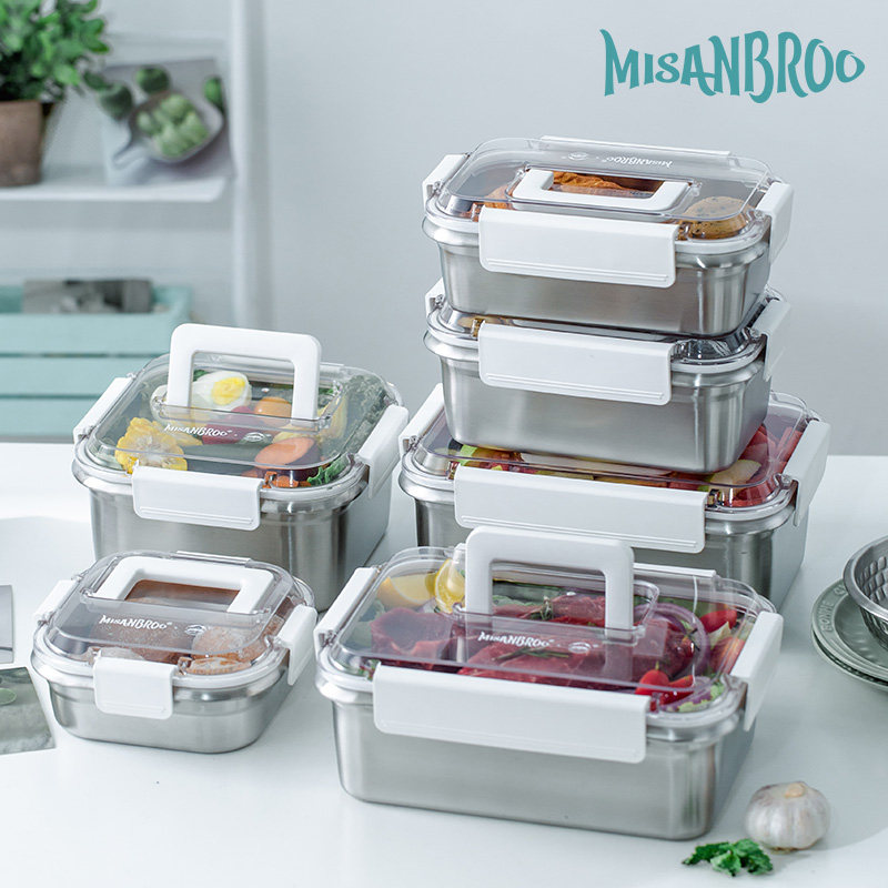 芬兰misanbroo不锈钢保鲜盒316密封食品收纳大容量野餐水果便当盒,餐饮具,保鲜盒,淘宝优惠券,粉丝福利购,淘宝优惠卷