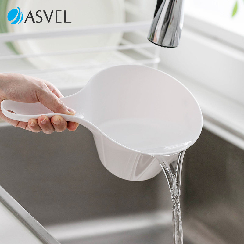 日本进口asvel水壳大水勺舀子卫生间水漂冲厕所塑料加厚长柄水瓢