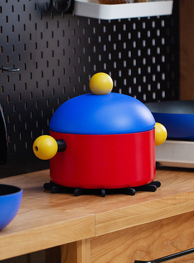 汤锅意大利进口TVS家用燃气双耳煮锅煮粥煲汤炖锅20cm带盖不粘锅