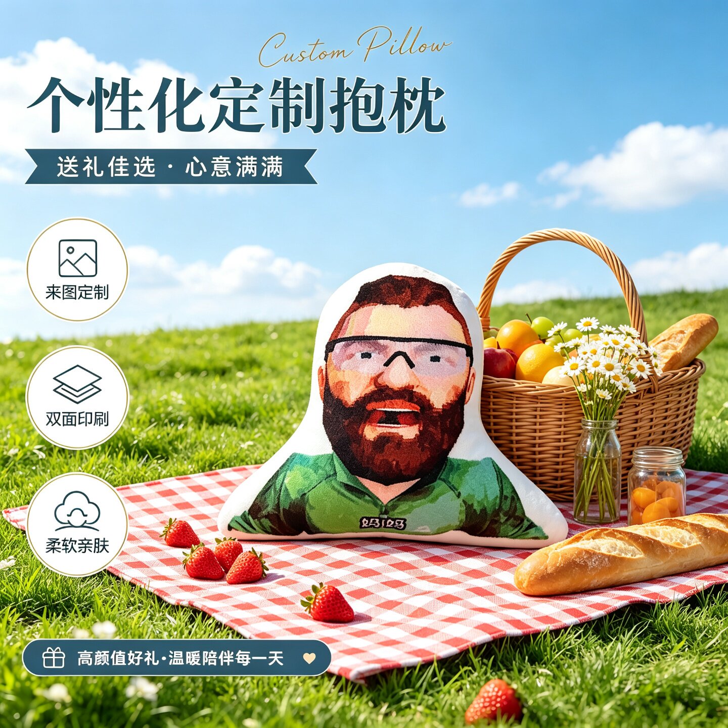 乌鲁鲁抽象牛来鲁来毛绒玩偶恶搞玩具三角洲周边来图定制午睡枕
