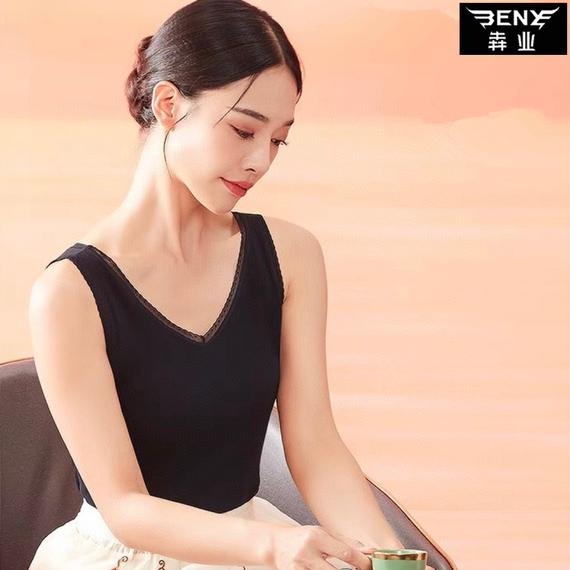 犇业秋冬季单层薄绒背心女