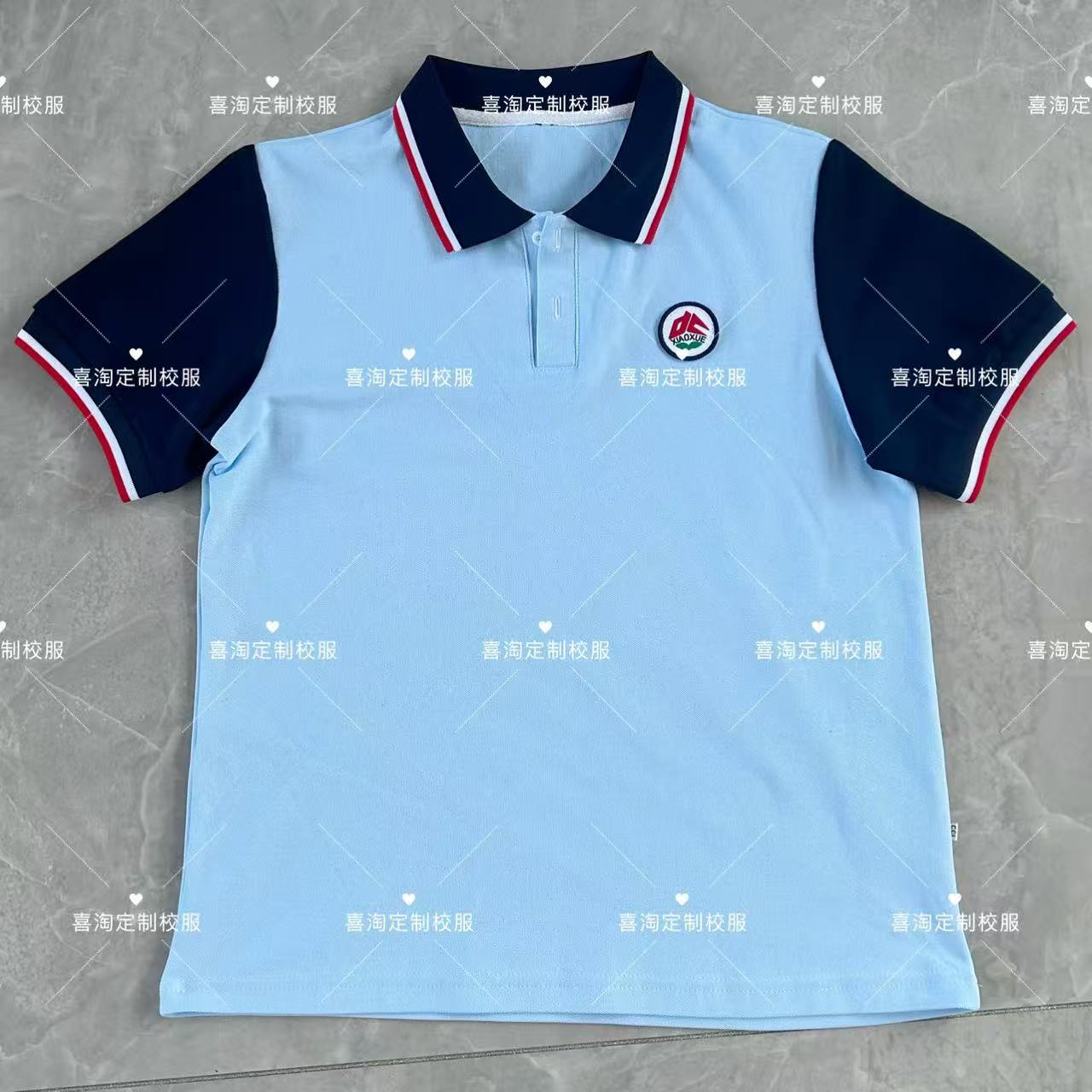 夏季中小学生网眼棉短袖校服T恤图片