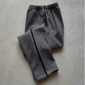 定制中小学生深灰色校服裤 子拼一道藏蓝针织条直筒运动校裤