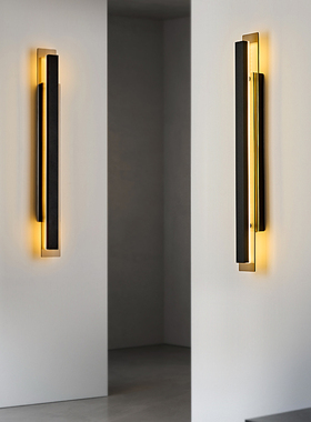 现代极简长条卧室床头壁灯客厅背景墙过道民宿酒店工业风复古线条