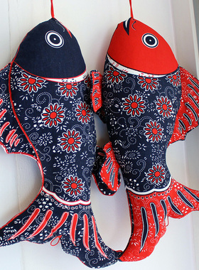 鲤鱼玄关挂件布络特色中式手工